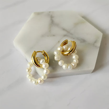 Sheynn – Pendientes Aro Boho con Perlas