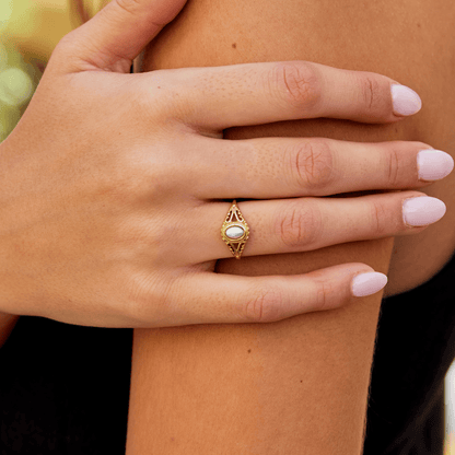 Ophelia – Anillo Vintage Real con Perla