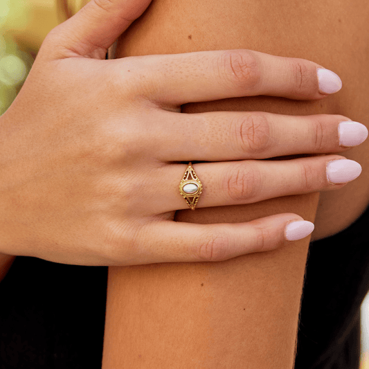 Ophelia – Anillo Vintage Real con Perla