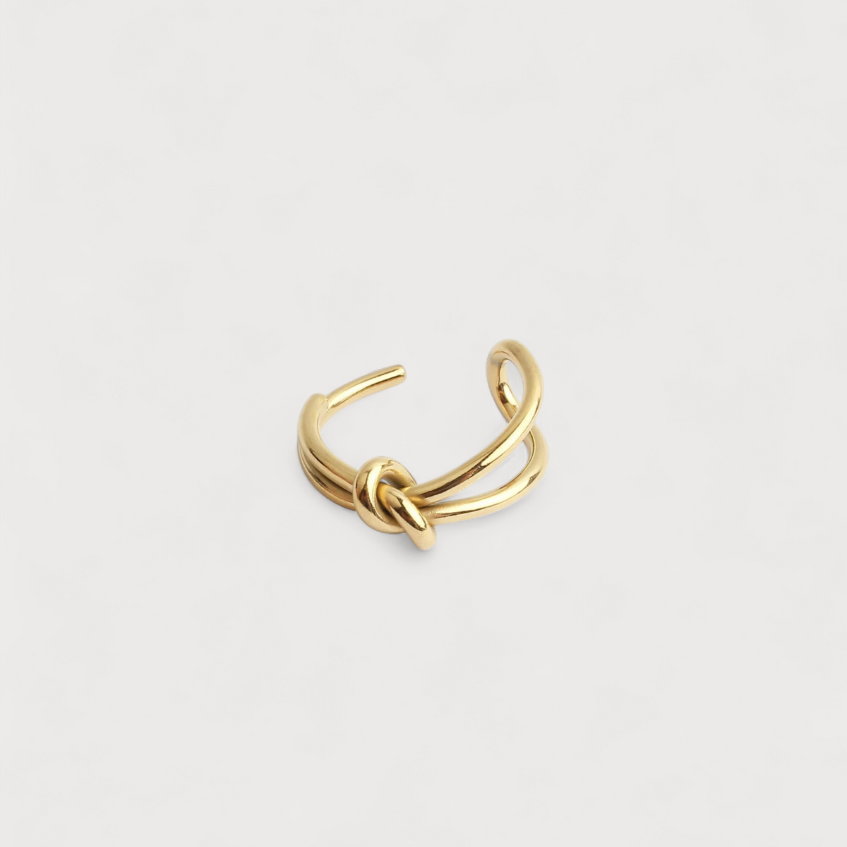 Anillo Ajustable de Mujer con Doble Banda y Motivo de Nudo