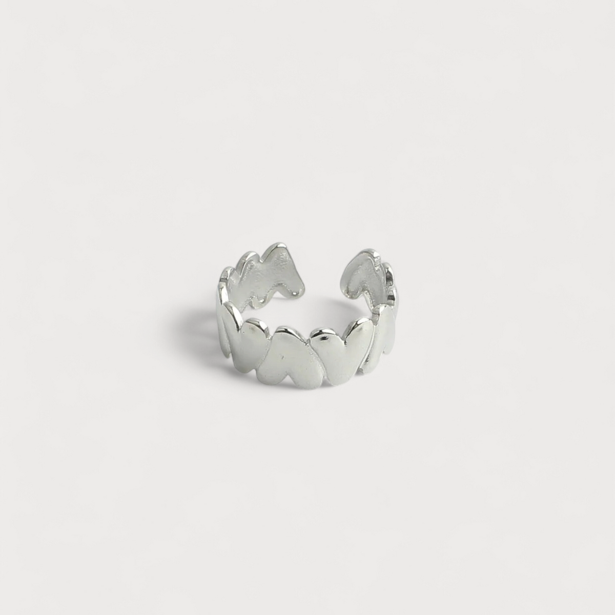 Damas Anillo Ancho Ajustable con Diseño de Hoja Superpuesta