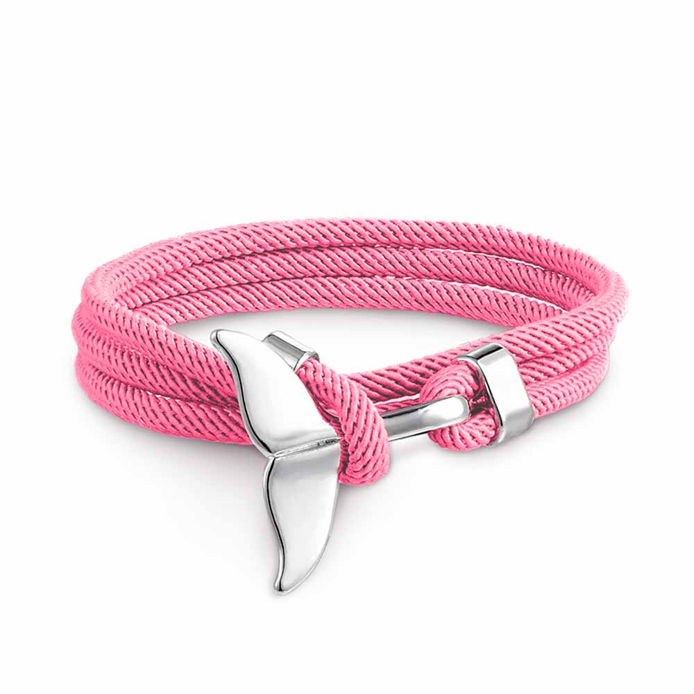 Pulsera Ajustable para Damas con Motivo de Aletas de Ballena y Cuerda Trenzada