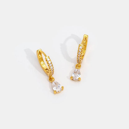 Aros dorados White Ivory CZ