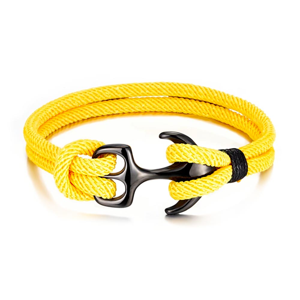 Pulsera Ancla Ajustable para Damas con Cordel Trenzado