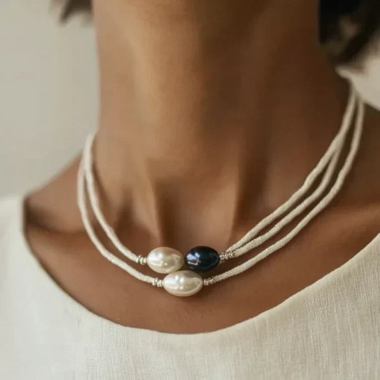 Camille – Collar Elegancia Perlas Bicolores